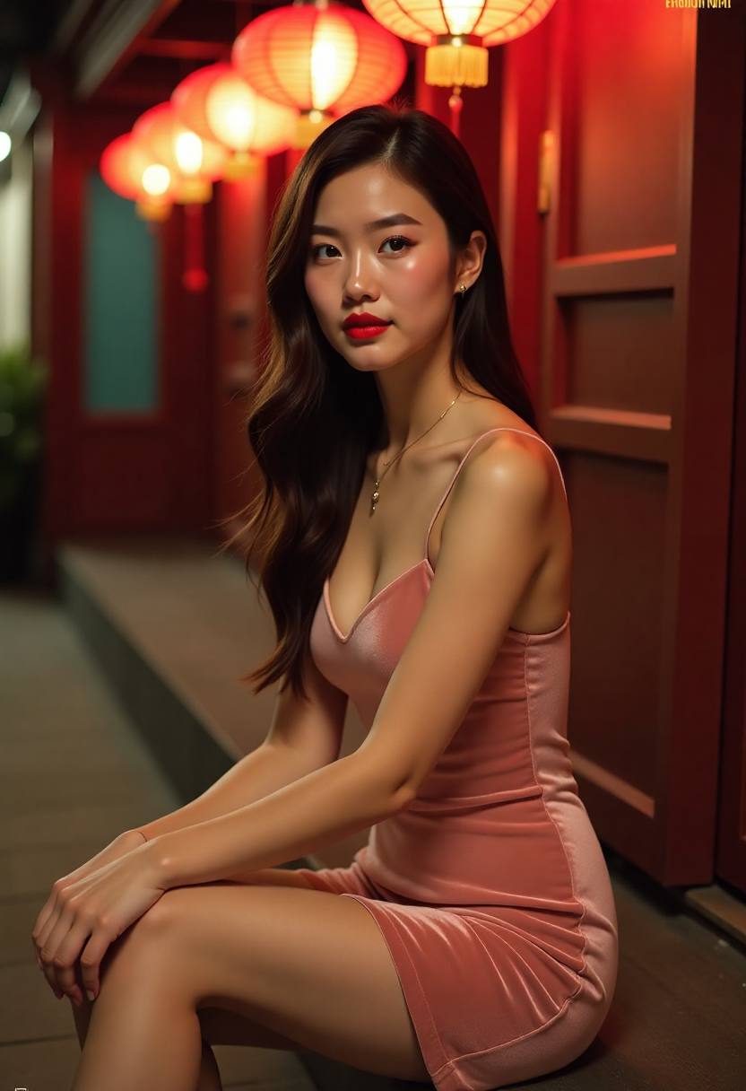 捻桃汁枝上青梅桃花渡口场景